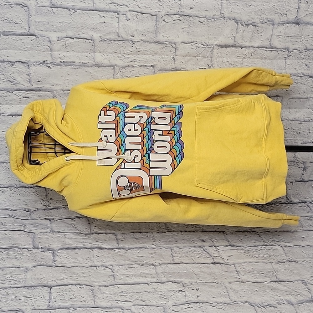 DISNEY Walt Disney World Yellow Hoodie‎ Sweatshirt Small